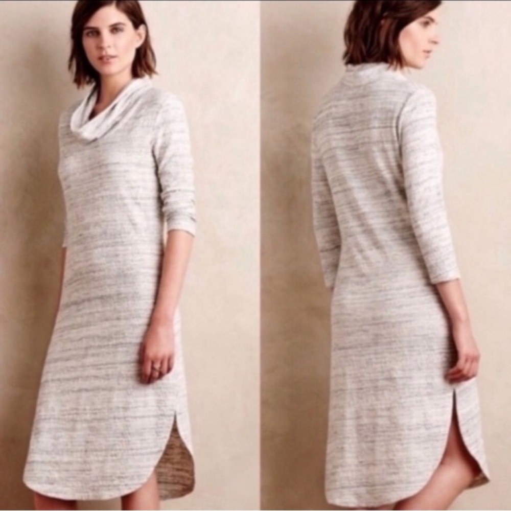 Anthropologie Saturday Sunday Cable Knit Cowl Neck Sweater Dress Size Small